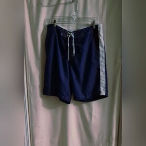 Mossimo Supply Co. Blue and White Board Shorts with Adjustable Fit